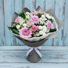 Букет цветов из:  Герберы, Альстромерии и Хризантемы в Отрадное