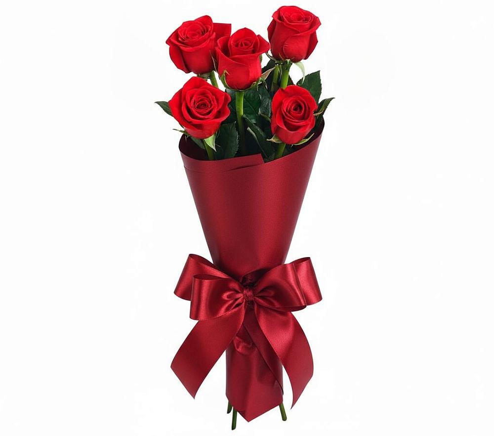 Букет 5 Красных роз Эдлесс Лав в Отрадное