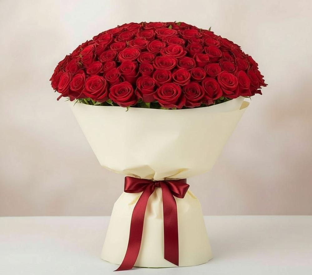 Букет 101 Красная роза Милано в Отрадное