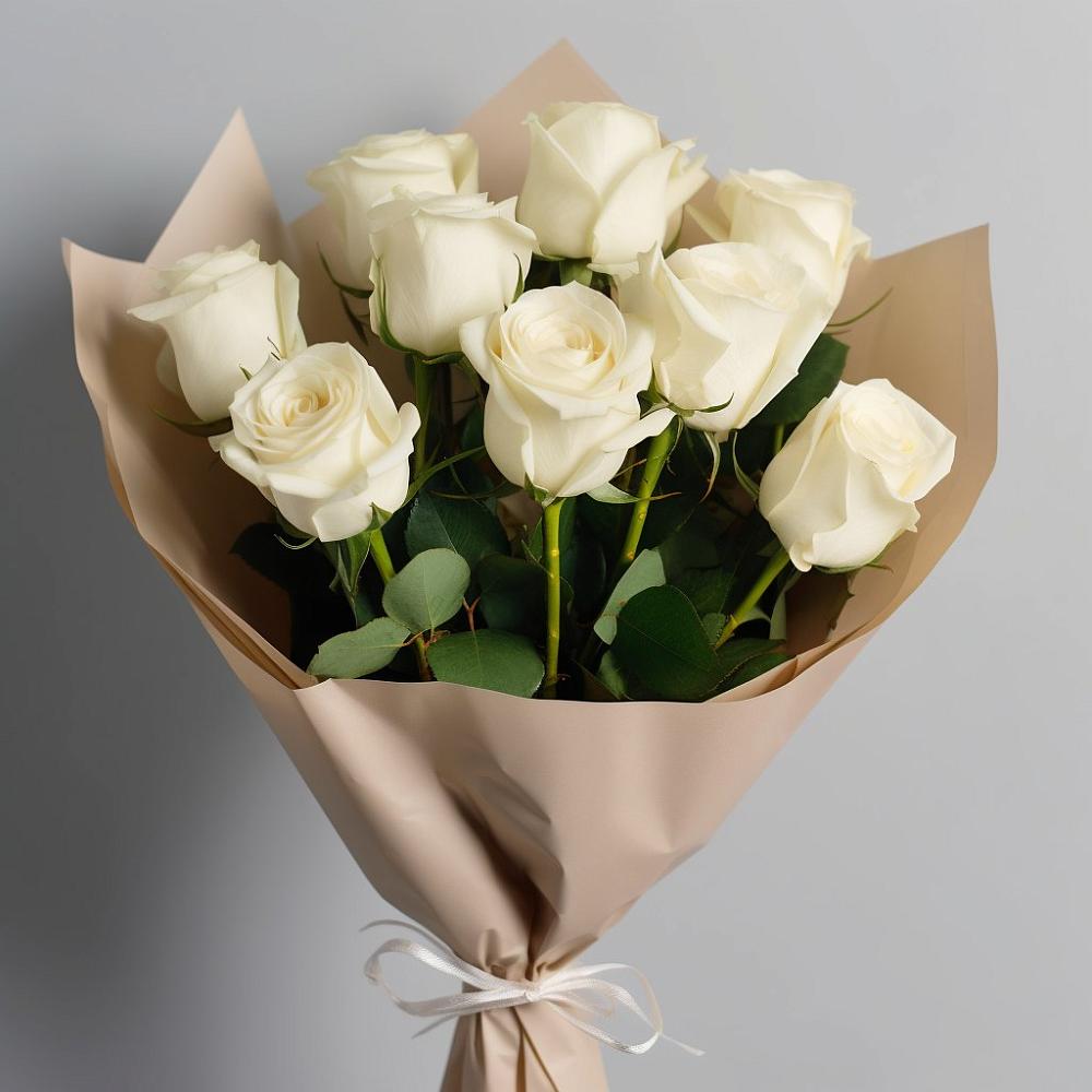 Букет 9 Белых роз Эдлесс Лав в Отрадное