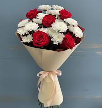 Букет цветов из:  Розы и Хризантемы в Отрадное