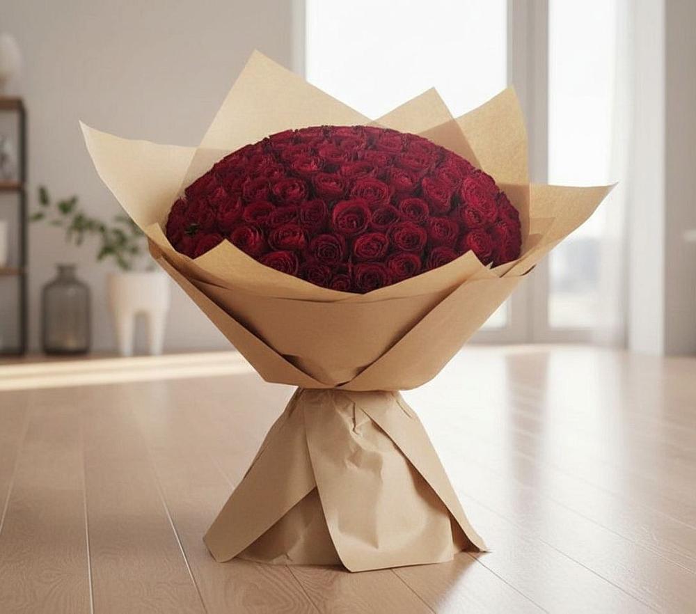 Букет 101 Красная роза в Отрадное