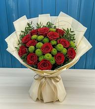 Букет цветов из:  Розы и Хризантемы #REPLACE_PRED# Отрадное