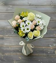Букет цветов из:  Альстромерии, Розы и Хризантемы в Отрадное