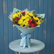 Букет цветов из:  Альстромерии и Хризантемы в Отрадное