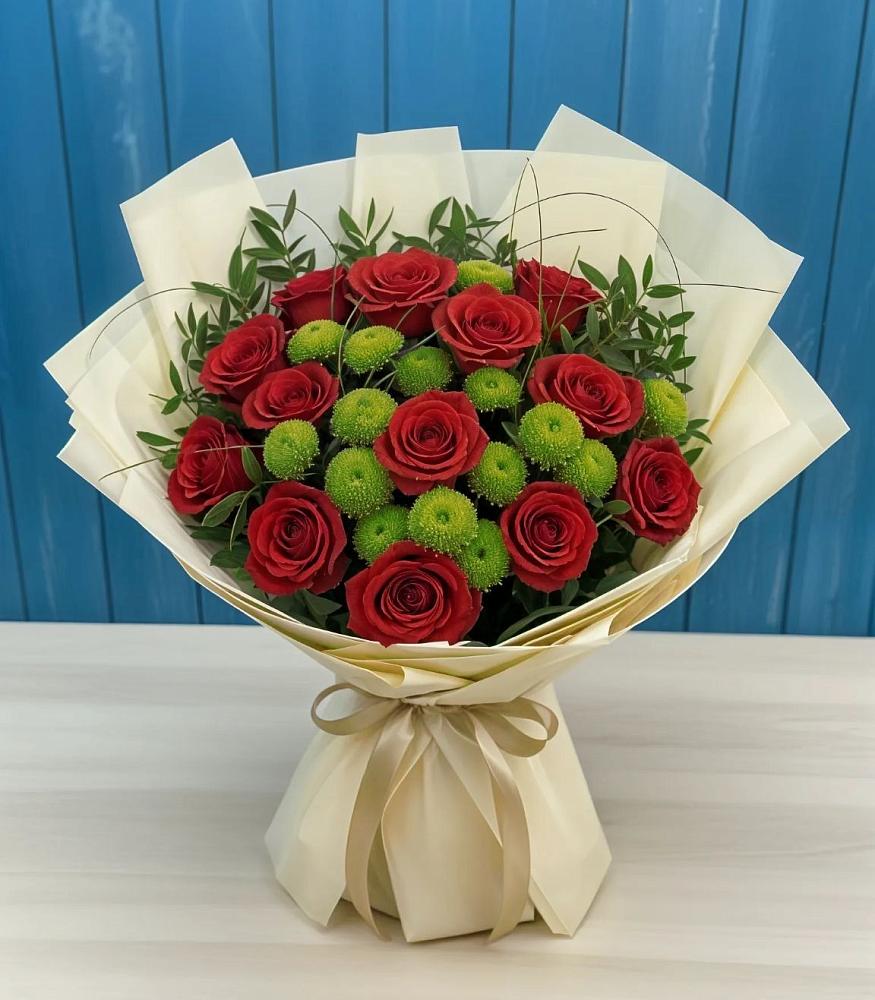 Букет цветов из: Розы и Хризантемы в Отрадное